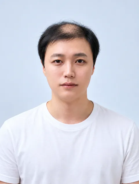 짧고 단정한 헤어 스타일의 정면 비교 이미지