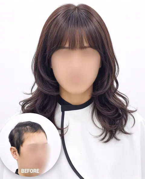 여성 풍성한 미디엄 웨이브와 왼쪽 아래 이전 이미지